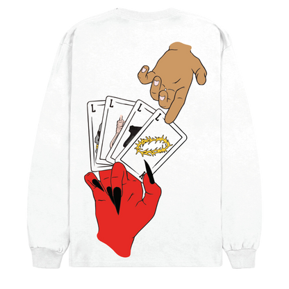 WICKED OR RIGHTEOUS L/S TEE (WHITE)